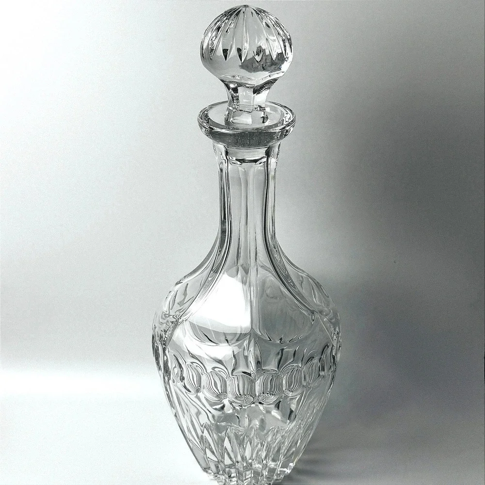Vintage Cut Crystal Decanter Glass Stopper Whiskey Liquor Barware over 12